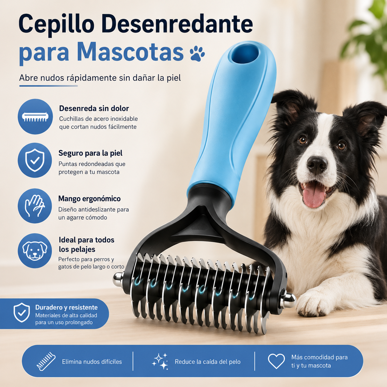 【compre uno y llévese otro gratis】🐾 Herramienta profesional para eliminar el pelo muerto de perros y gatos: suave, eficaz y un hogar libre de pelo ✨💖