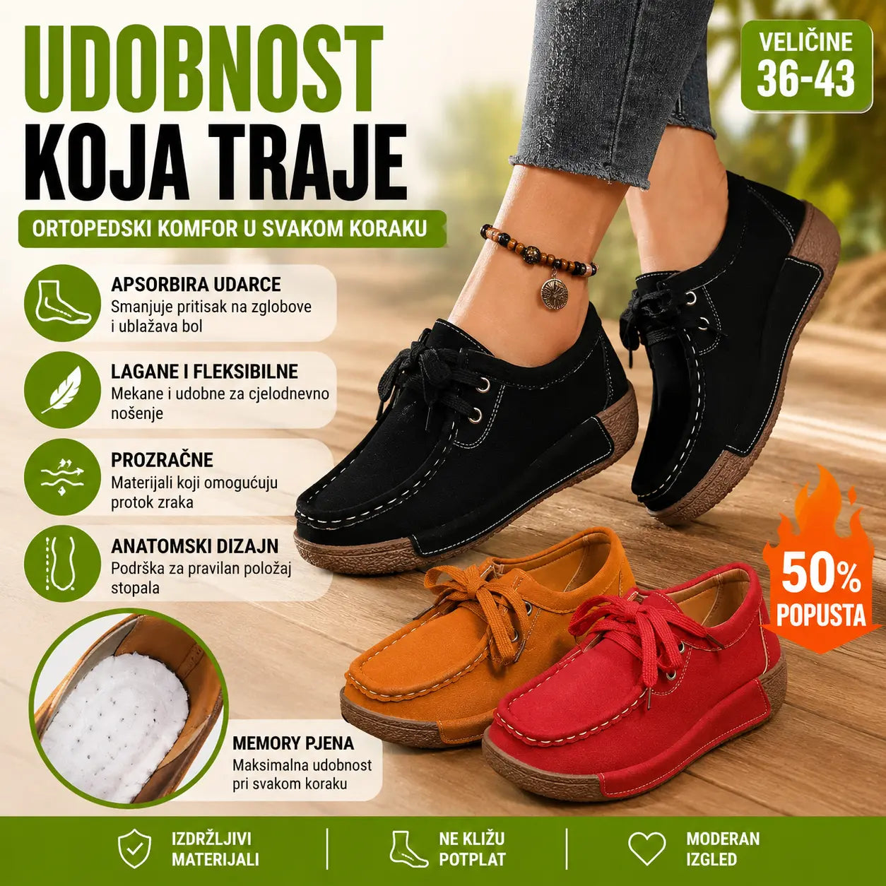 📢📢【50% popusta!!】🔥2026 Nove ženske moderne cipele s platformom i vezicama