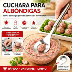 🍖 【2 unidades por 25 euros】Molde para albóndigas de acero inoxidable 304: ideal para hacer albóndigas de carne y pescado, ideal para cocinar en casa 🥄