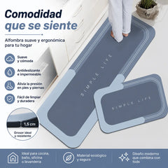 【1 juego de 2 piezas：40*60cm+40*120cm】💥Alfombra antideslizante y absorbente🦶