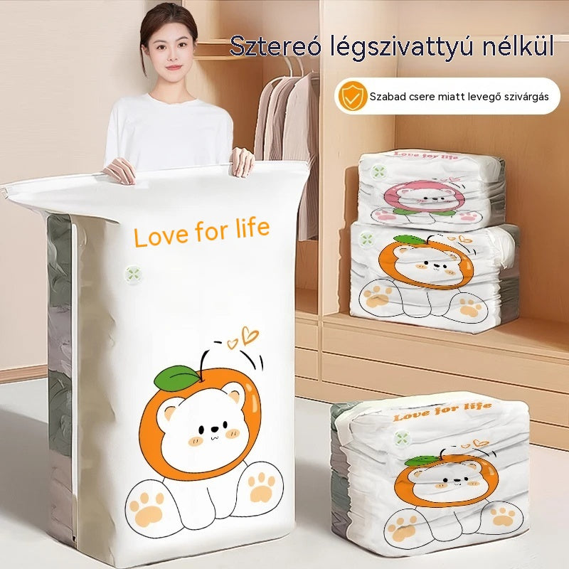 ✨🗃️ 5 darab 9900 Ft -ért 💨 Nagy méretű vákuumos tárolózsák: nem igényel pumpát, szivárgásmentes, ideális helytakarékossághoz bőröndben és otthon ✈️