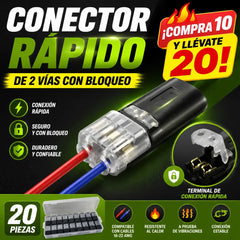 🔥【20 piezas 24 euros】🏆Conector enchufable de doble cable con presilla de bloqueo