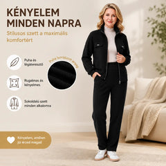 🔴💥【M-4XL】Női lezser bársony kosztüm merész elemekkel (zakó + nadrág)