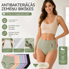 【6 gab. komplekts】【L–3XL】 Augstas jostasvietas kokvilnas biksītes gurnu formas izcelšanai, lieli izmēri 【45–87 kg】