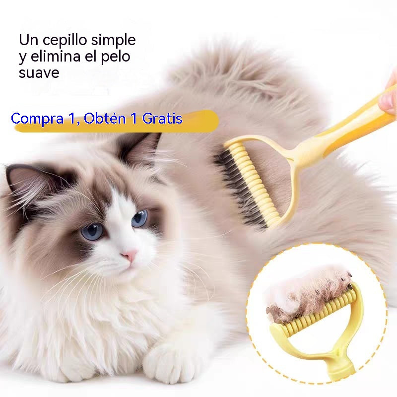 🐶【Compra 1 y llévate 1 gratis】-2 piezas--🧹 Cepillo autolimpiante de doble cara para mascotas: elimina el pelo muerto y reduce la caída del pelo en perros y gatos.
