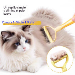 🐶【Compra 1 y llévate 1 gratis】-2 piezas--🧹 Cepillo autolimpiante de doble cara para mascotas: elimina el pelo muerto y reduce la caída del pelo en perros y gatos.