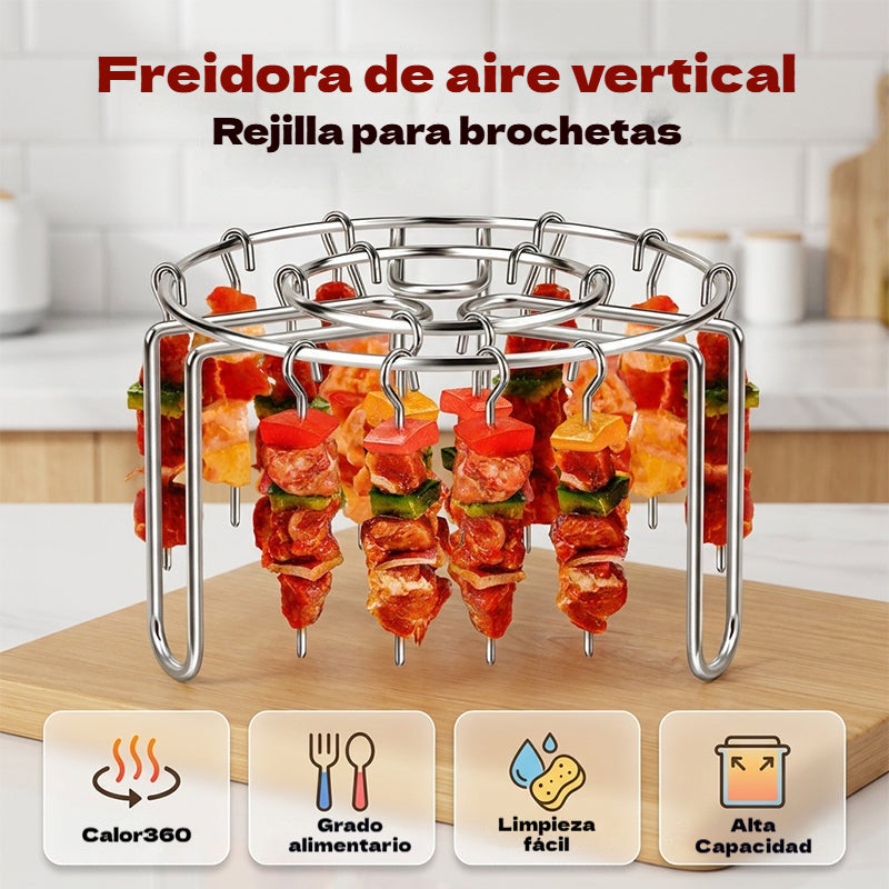 ✨Parrilla de acero inoxidable para brochetas🍢