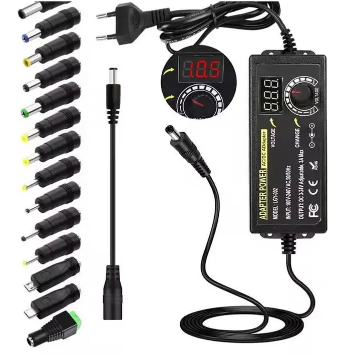 ⏰Adaptador de corriente universal CA/CC ajustable de 3 V-24 V y 3 A