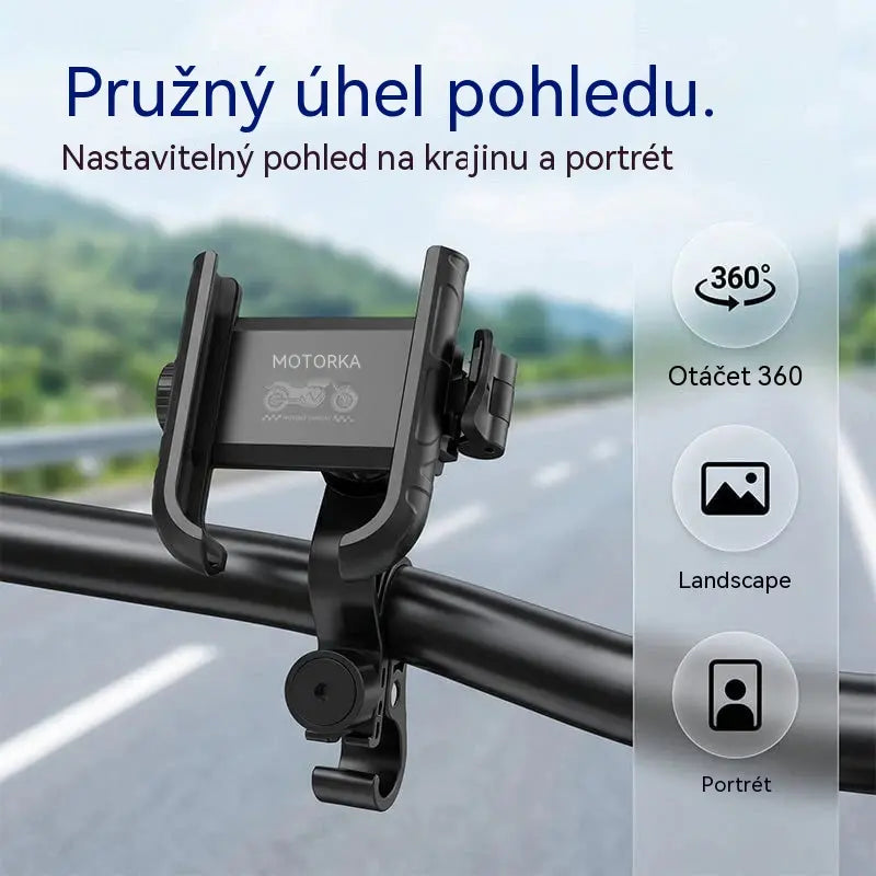 📢📢 Sleva 50 %! 🚴‍♂️ Rychloupínací držák telefonu na motocykl/kolo – s bezpečnostním zámkem a nárazuvzdorným polstrováním 📱