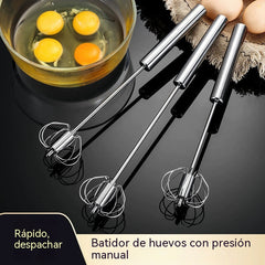23€【 Conjunto de 2 piezas】Batidor de huevos semiautomático de acero inoxidable