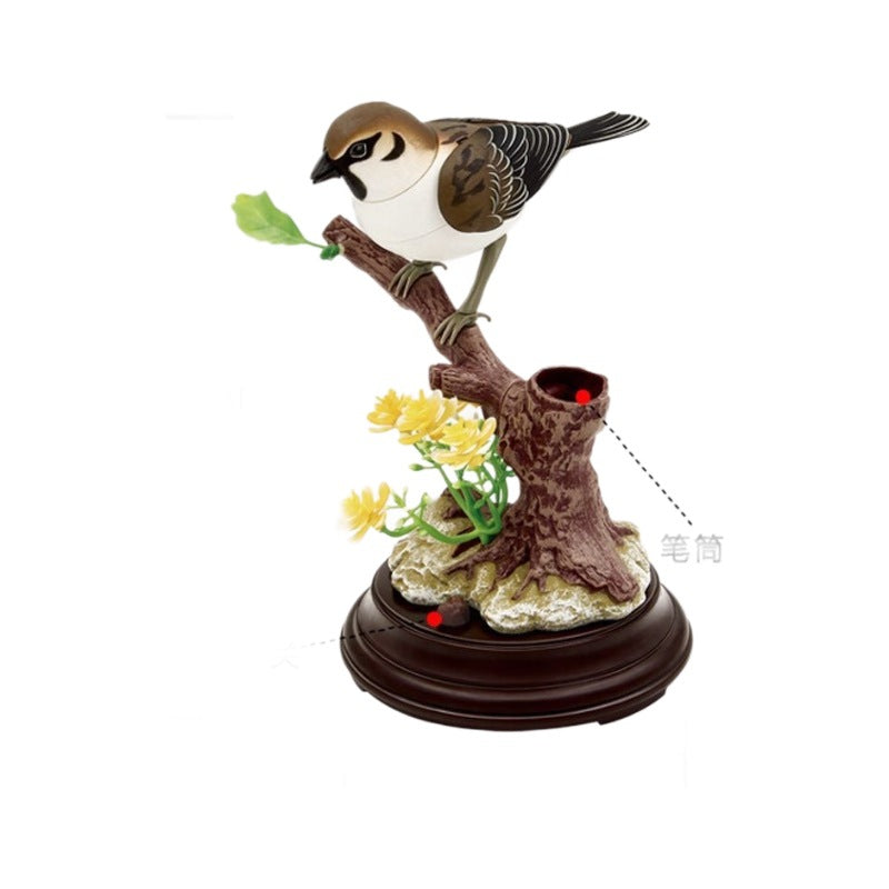 🦜🐦🐦【Ventas calientes recientes】Adornos de pájaros creativos, lindos y controlados por voz para decoración de escritorio de habitación.