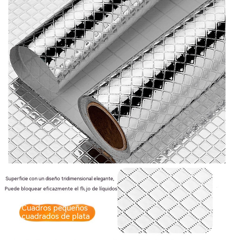 【40cm*5m】🛡️ Lámina Adhesiva de Aluminio Removible – Antigrasa, Resistente al Calor y Fácil de Limpiar