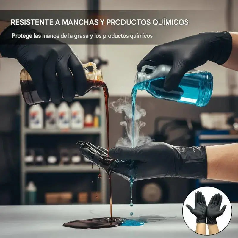 【25€】100 unidades⚡50% de descuento🎁 Guantes profesionales de nitrilo: duraderos, antideslizantes y resistentes a manchas y arañazos.