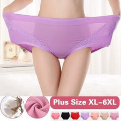 【6 piezas】【XL-4XL】Braguitas antibacterianas de cintura alta para control de abdomen 【45-110kg】