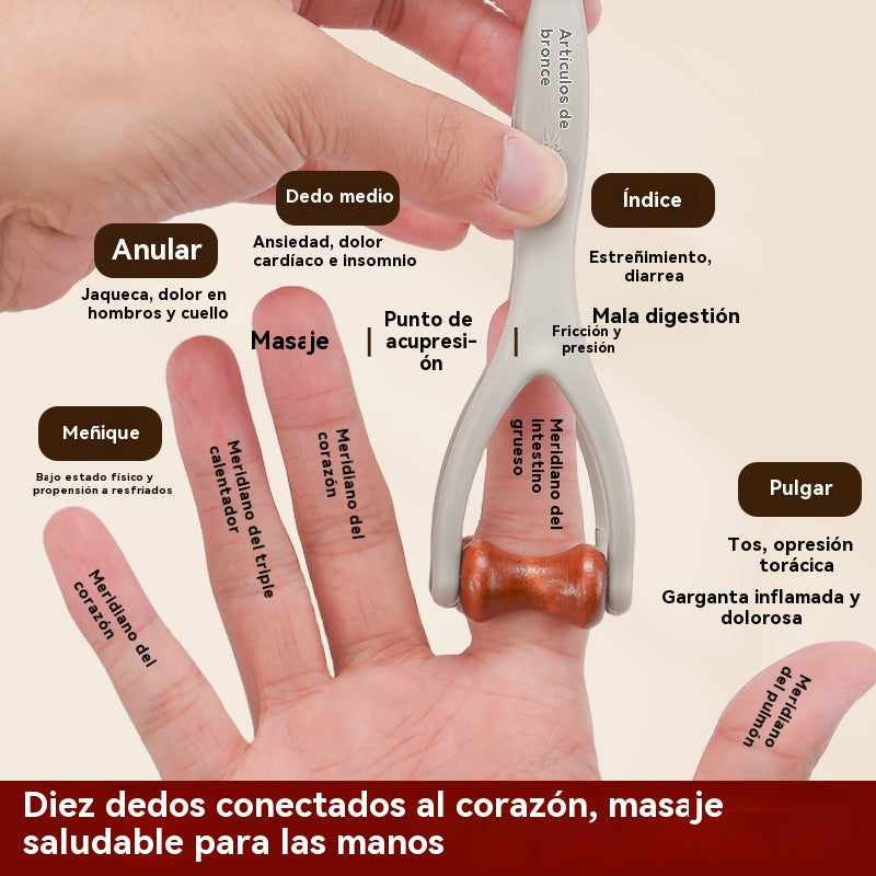 🌿 Masajeador de dedos de madera maciza: Los rodillos de madera natural ayudan a desbloquear los meridianos articulares y a aliviar la fatiga de las manos. 🌿