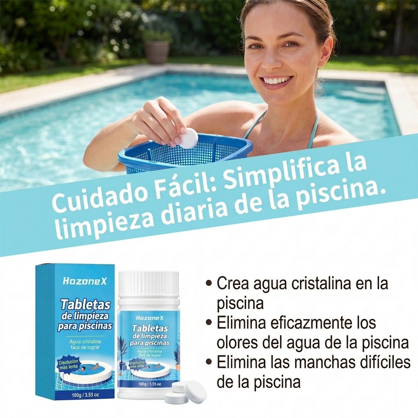 🔥Compre 1 y obtenga 1 gratis（2 botella）Pastillas efervescentes para la limpieza de piscinas