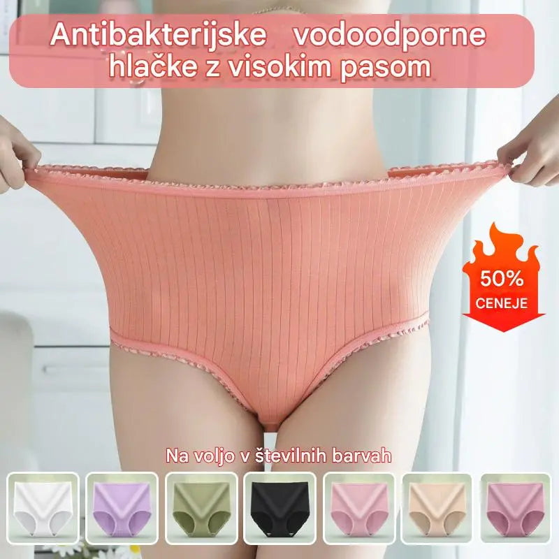 (8 kosov) Zadnji dan s 50% popustom: nepremočljive antibakterijske spodnjice z visokim pasom