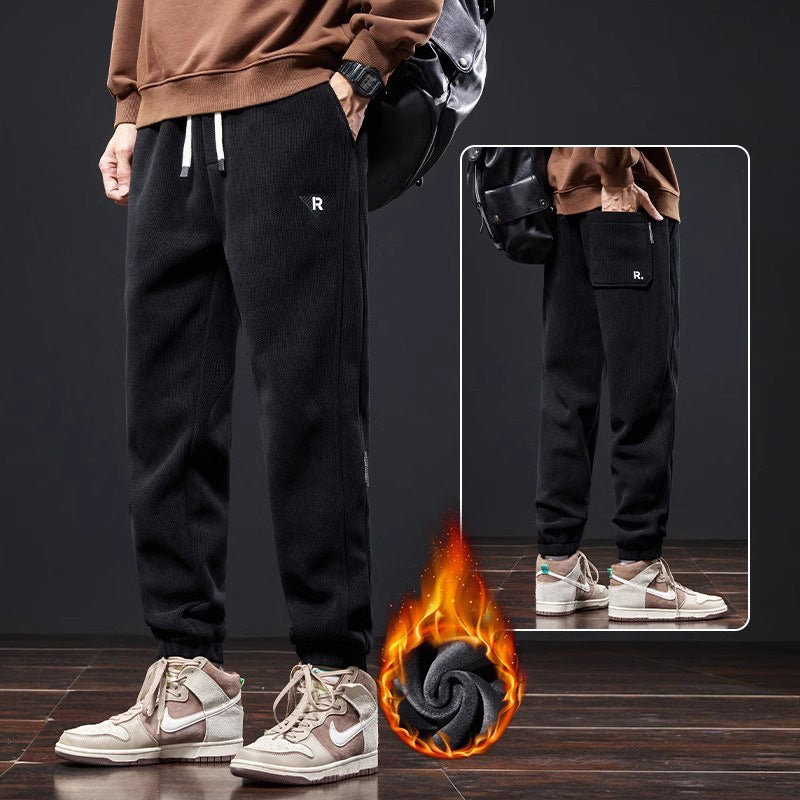 🔥【Precio especial】🔥【Tallas M-5XL】🖤Nuevos pantalones de invierno para hombre, forrados con polar y de pana gruesa, cálidos e informales.