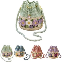 🌼 Bolso Cubo de Ganchillo Artesanal – Estilo Bohemio con Flores, Único y Atemporal 👜