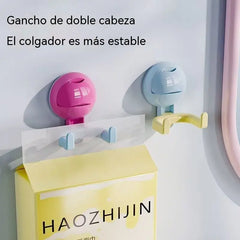 [10 piezas 29 euro]Gancho de ventosa de doble cabeza, estante colgante esférico sin taladrar, estante de almacenamiento para baño