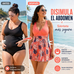 🏖️🌴【S-5XL】Conjunto de traje de baño estampado para vacaciones en la playa 2025