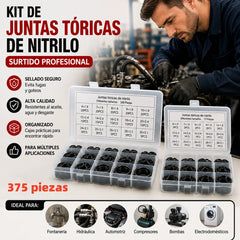 【375 piezas】Juego de 25 tipos de juntas tóricas: ideal para fontanería, automoción y reparaciones domésticas.