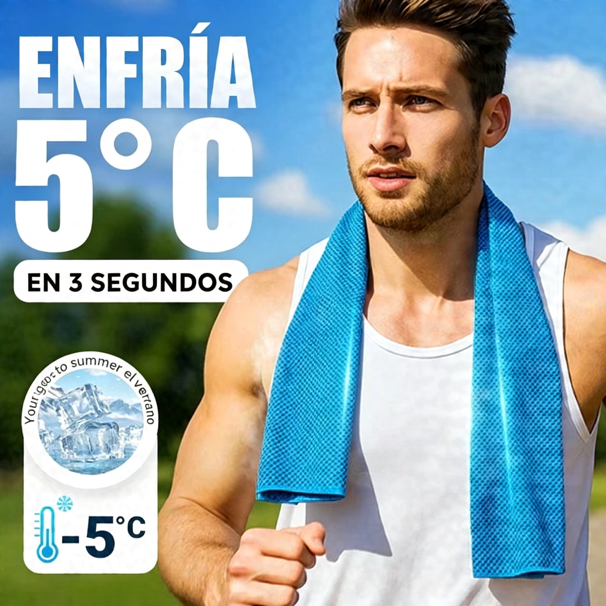 🎁 Compra 1 y llévate 1 gratis: 2 unidades por 26€ 🧊 Toalla refrescante instantánea con estuche de silicona de regalo – frío al instante, reutilizable y lista para cualquier aventura ✨