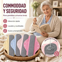 🩲【Paquete de 10】Protector Reutilizable de Grafeno y Algodón | Antibacteriano y Antifugas | Ancho Extra ♻️✨