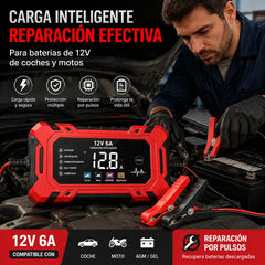 🔥🔋 Cargador de Batería Inteligente 12V 6A – Recarga Rápida y Reparación por Pulsos para Tu Coche ⚡🚗