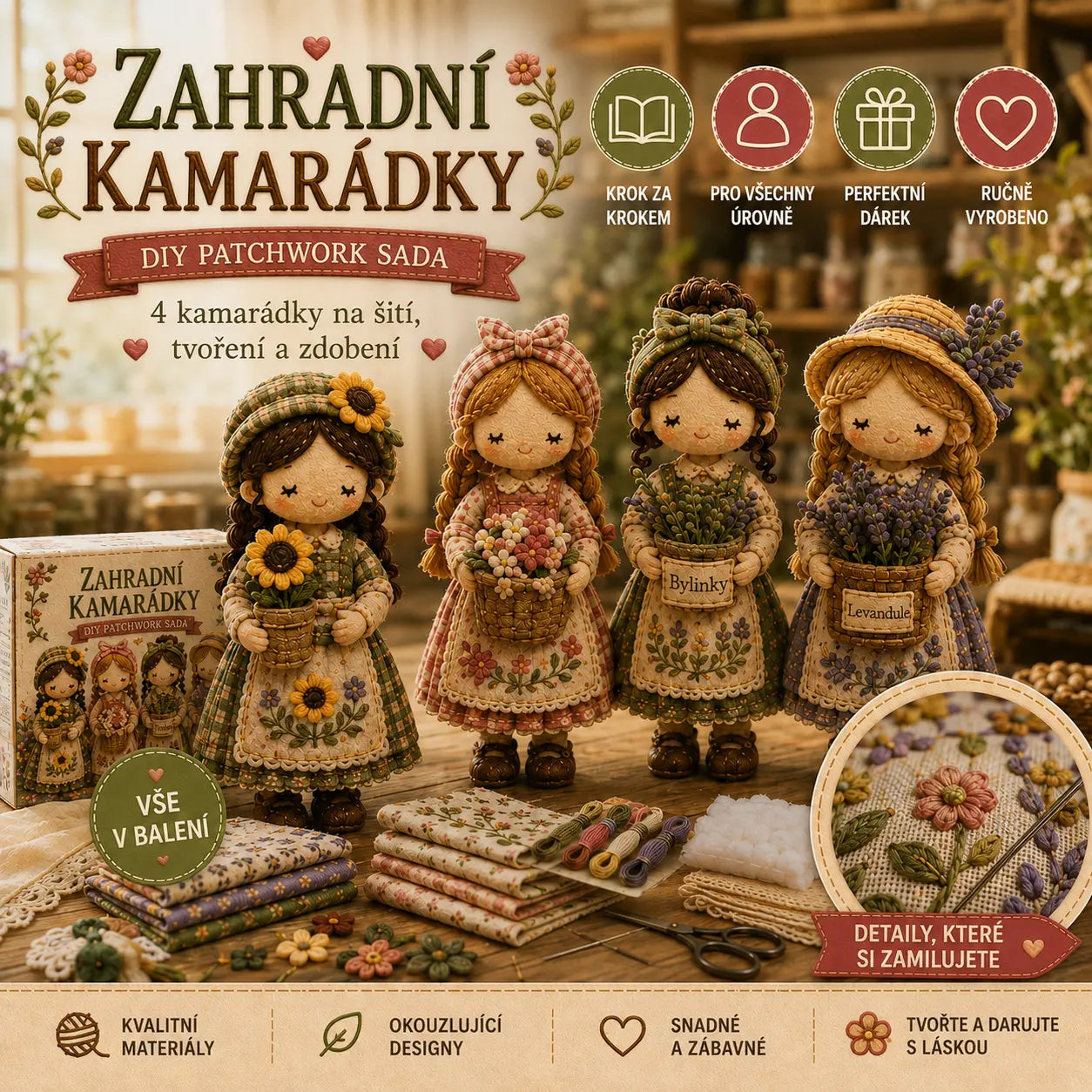 🎁Poslední den: Využijte slevu 49 %! 🧵 Miniaturní patchworková sada ze série Miniature World.