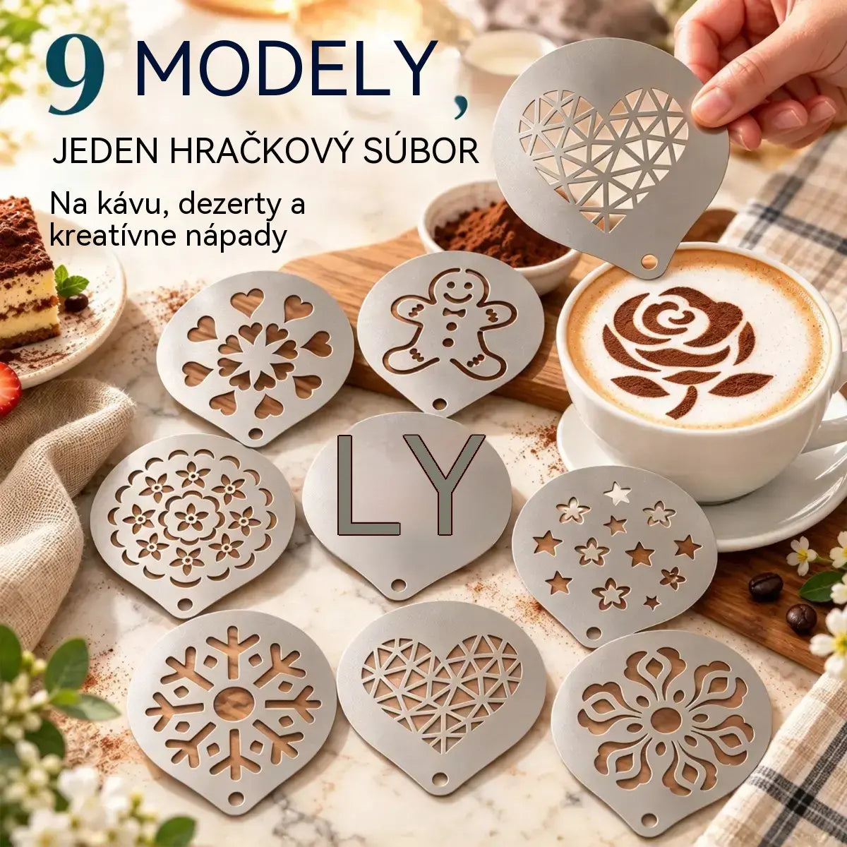 Nerezová oceľová forma na kávové latte art