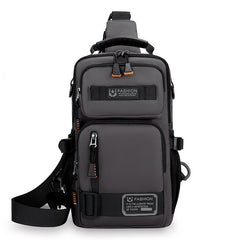 Bolso de pecho para hombre, bolso de hombro de gran capacidad con múltiples bolsillos.