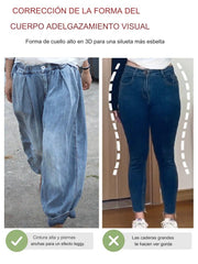 👖【S-5XL】Vaqueros estampados de moda para mujer, bombachos