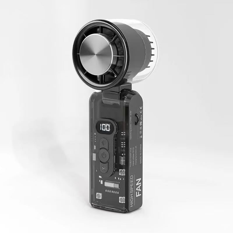 ❄️🌀 Ventilador de mano plegable 3 en 1 – control de velocidad de 100 niveles y refrigeración turbo de 13.000 RPM 🔋 Batería de 1800 mAh, linterna LED + SOS para viajes y camping 🌲🏕️