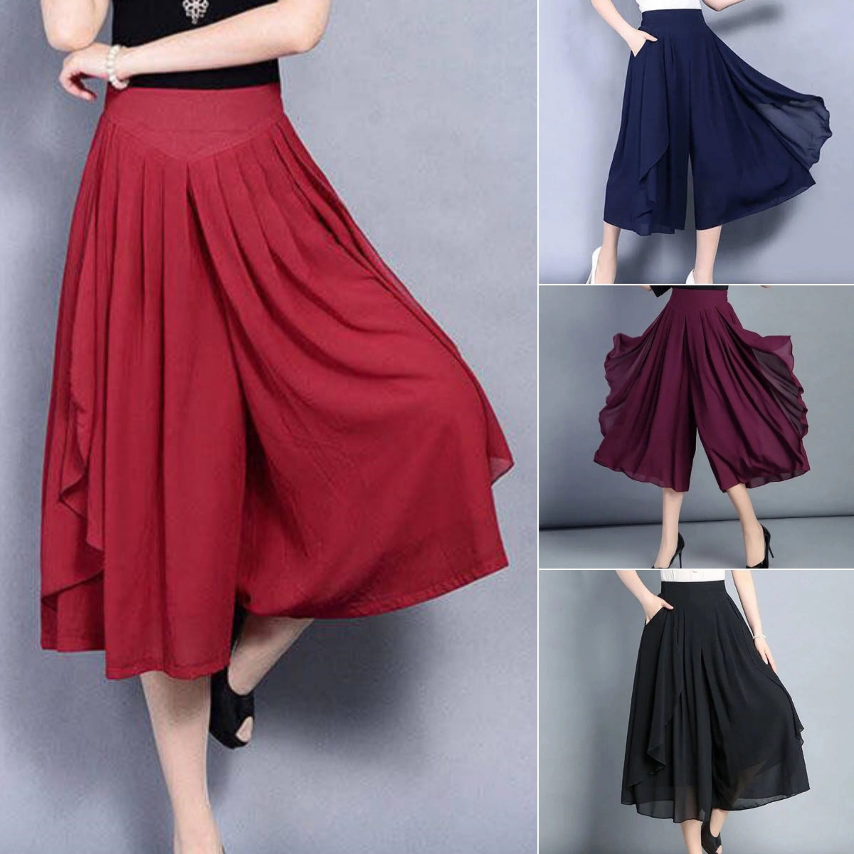 【🔥35% OFF🔥】Pantalones de gasa ajustados de cintura alta de seda helada de nueva moda 2025