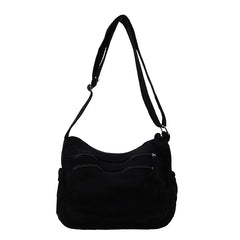 👜✨Bolso bandolera de lona desgastada de gran capacidad: diseño con múltiples compartimentos con cremallera y correa ancha ajustable para el hombro.