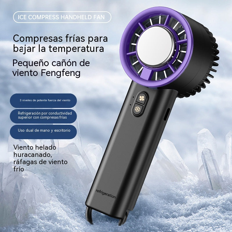 🔥【Oferta por tiempo limitado】❄️Mini ventilador de mano con refrigeración por semiconductor