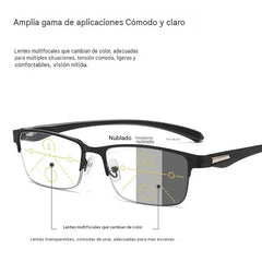 👓Nuevas gafas de lectura semi al aire para personas de mediana edad y mayores, con funciones de zoom, multifocales, fotosensibles, fotocromáticas y de bloqueo de luz azul.