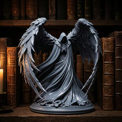 🪽Ángel caído, figura en miniatura de alta precisión; fabricada en resina gris; modelo sin pintar (apto para pintar); incluye peana.