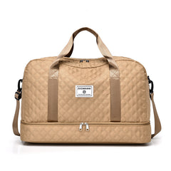 🔥【¡Oferta por tiempo limitado!】🔥Elegante bolsa de viaje de gran capacidad con diseño de separación para uso húmedo y seco, adecuada para yoga y fitness.