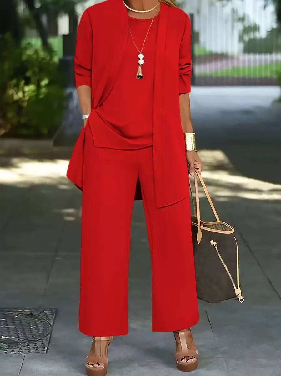 🧥Elegante conjunto de 3 piezas para mujer con corte holgado🍂