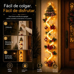 🎄 Božični okraski za vrata MerryCascade z osvetlitvijo | 6 prazničnih dizajnov, topla svetloba, 3D detajli in navpični dizajn, ki prihrani prostor ✨