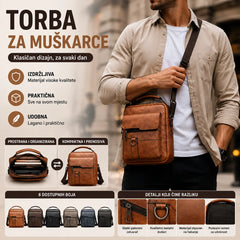 🏆【Vrhunska verzija od prave kože】Ležerna vintage torba preko ramena velikog kapaciteta za muškarce