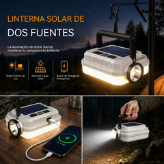 📢📢 ¡50% DE DESCUENTO! ☀️💡 Linterna LED solar recargable para camping, luz de trabajo portátil multifuncional