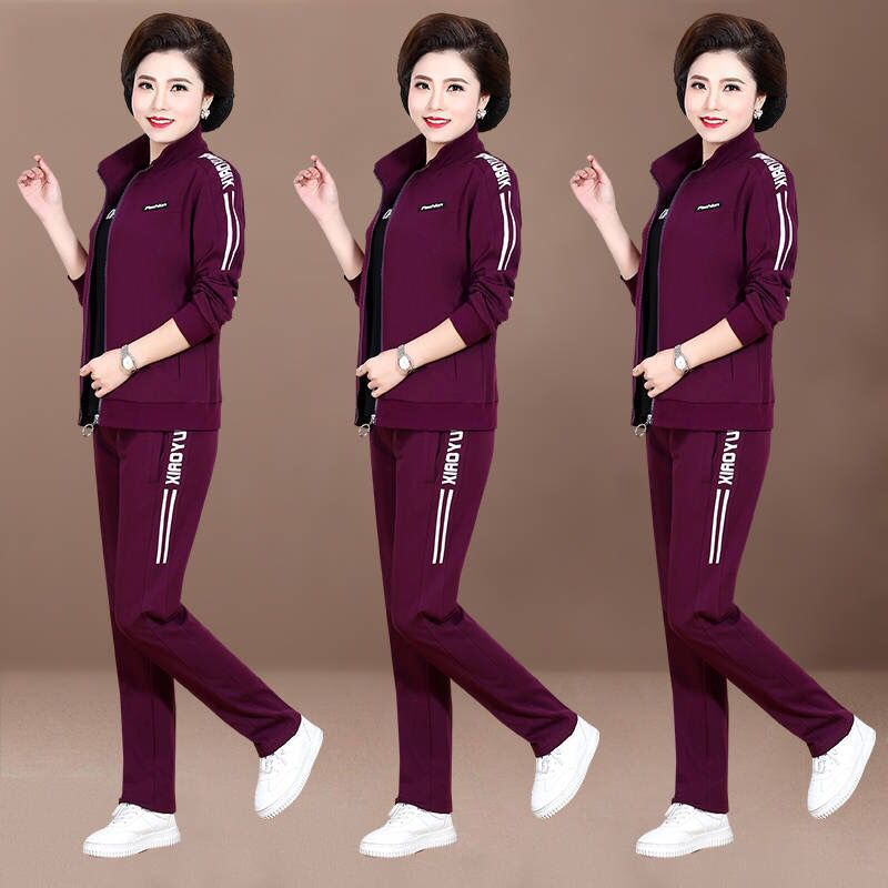 🌸 ¡Elegancia y comodidad absoluta! Elegante chándal de 3 piezas para mujer (chaqueta con cremallera + camiseta + pantalón / Tallas: M-6XL). ✨