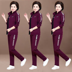 🌸 ¡Elegancia y comodidad absoluta! Elegante chándal de 3 piezas para mujer (chaqueta con cremallera + camiseta + pantalón / Tallas: M-6XL). ✨