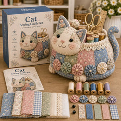 🧵 Kit organizador de costura DIY con patchwork de animales 🎨