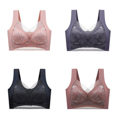 🔥👍【Compra 2 y llévate 2 gratis】👙🌺【40-110 kg】Sujetador de encaje cómodo sin costuras de talla grande
