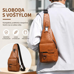 🎒 Nepremokavá taška cez rameno z pravej kože v retro štýle: nevyhnutná vec na každodenné dochádzanie.