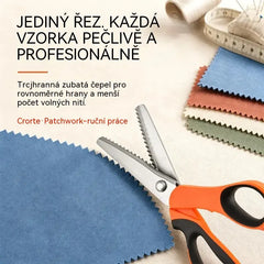 👗✂️ Krejčovské nůžky s ozdobným ostřím – Profesionální střih cik-cak a vlna | Ideální na látky, patchwork a kreativní projekty